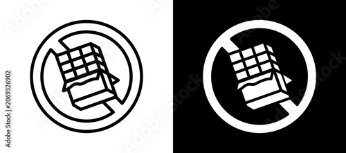 Fotografie Low Calorie Icon Set In Black And White Filled Style Collection