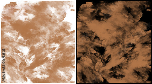 Photos Abstract brown watercolor texture, artistic sepia paint brush strokes on white a