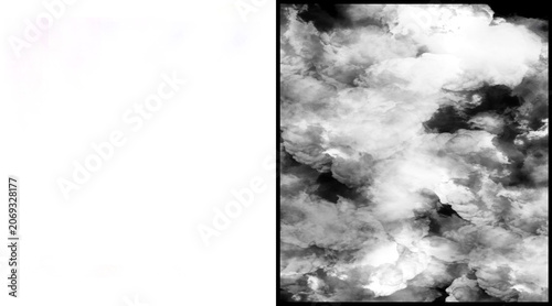 Bild auf Leinwand Dramatic black and white clouds texture, moody dark storm cloud background, mono