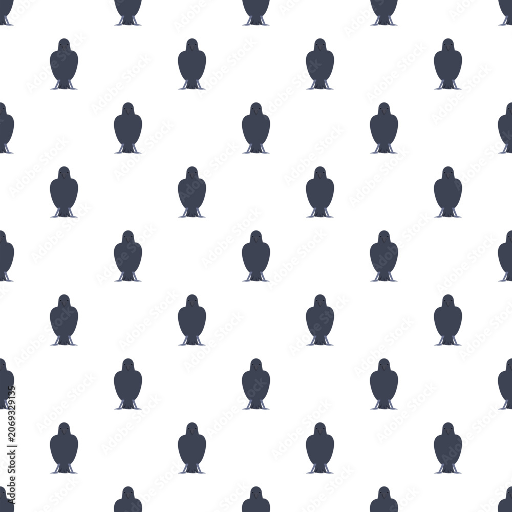 Obraz premium Black raven bird silhouettes forming a repeating graphic design pattern