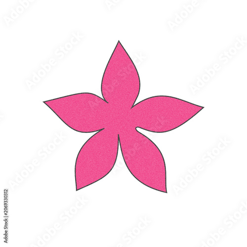 Pink Five Petal Flower Icon – Simple Floral Vector Symbol