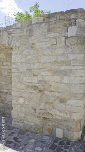 Brick buildings in a village destroyed by an earthquake in  Molinara, a village in Campania, Italy..