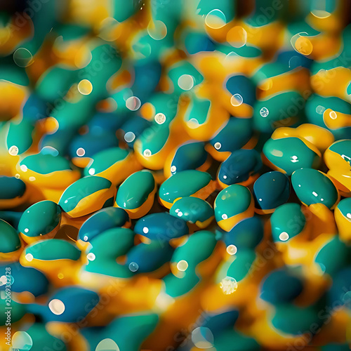 Abstract Teal and yellow Background