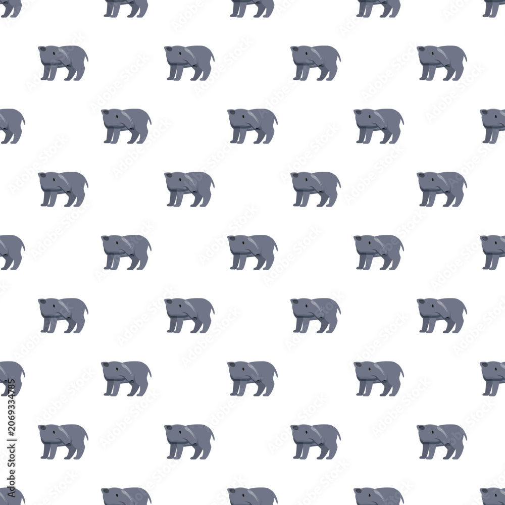 Obraz premium Gray tapir illustration creating a decorative cute animal pattern on white background