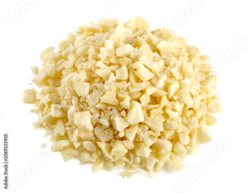 Minced Garlic Isolated on White