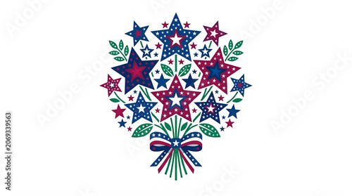 Colorful emblem with stars and laurel branches on a beige background isolated on transparent background