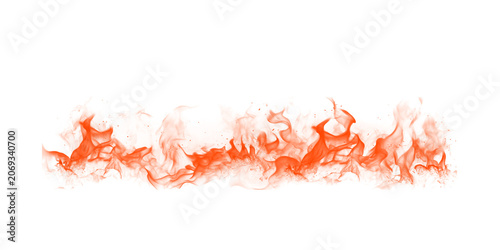 Canvastavla Vibrant orange flames isolated on transparent background with dynamic movements