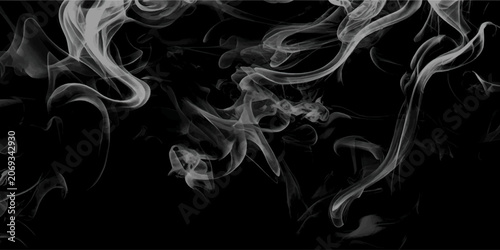 Foto Smoke steam set of airborne particulates and gases emitted