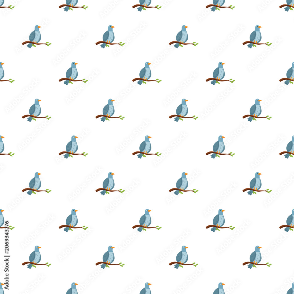 Naklejka premium Many blue birds perching on branches repeat for a natural background