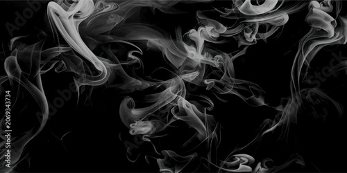 Quadro su tela Smoke steam set of airborne particulates and gases emitted