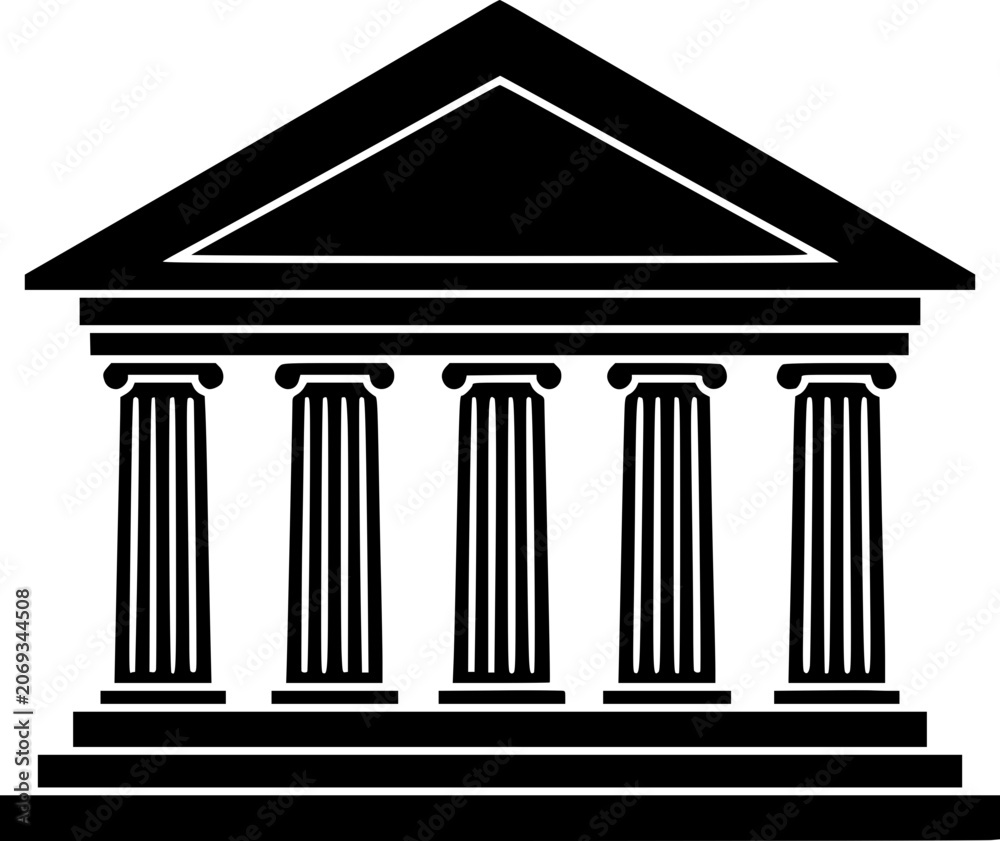 Fototapeta premium Icono de edificio de oficinas estilo plano SVG