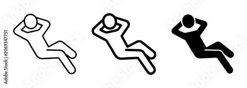 Cuadro en lienzo Relaxation Icons, Person Reclining Set, Leisure and Rest Symbols, Vector Graphic