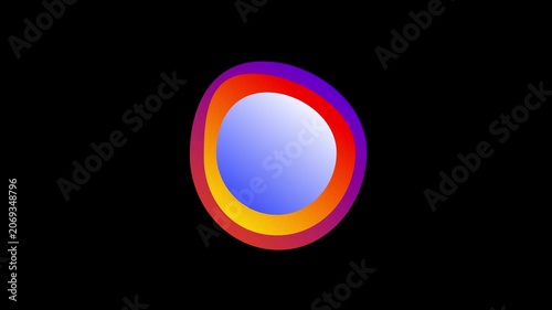 Abstract Colorful Gradient Ring Animation with Floating Orb