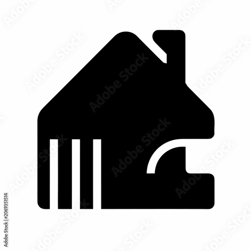 Black House Icon Vector Illustration