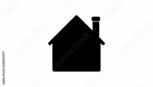 Minimalist House Icon Black Vector
