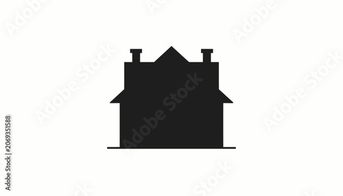 Classic House Silhouette Vector Illustration