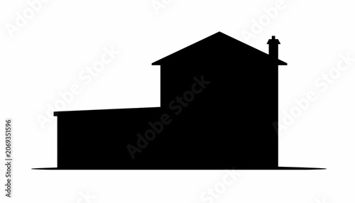 Black House Building Silhouette Vector Icon