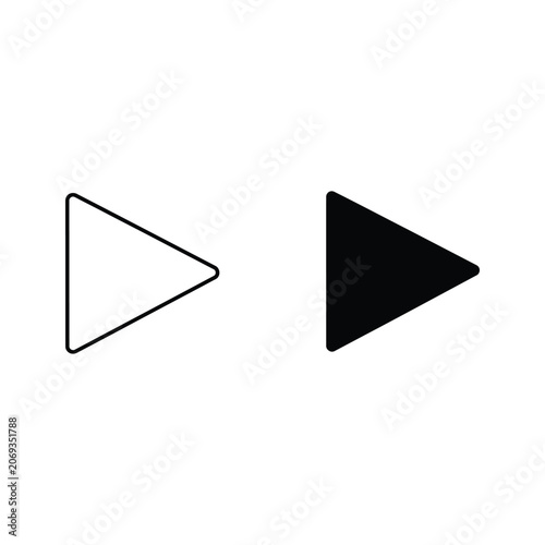 Two triangular shapes one outlined and one filled pointing to the right triangle