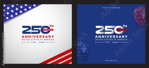 USA 250th Anniversary Semisquicentennial Celebration Badge Design Vector