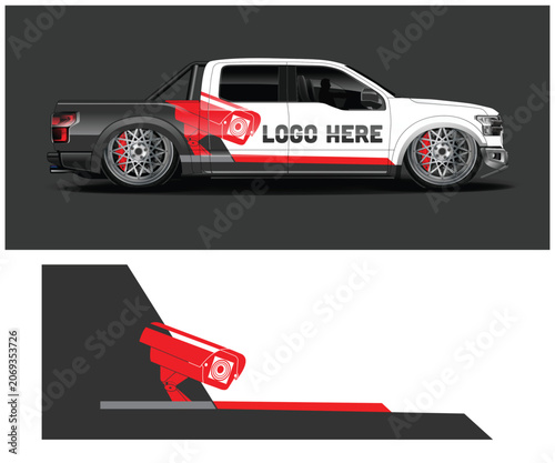 Tableau sur toile Modern Pickup Truck Wrap Design