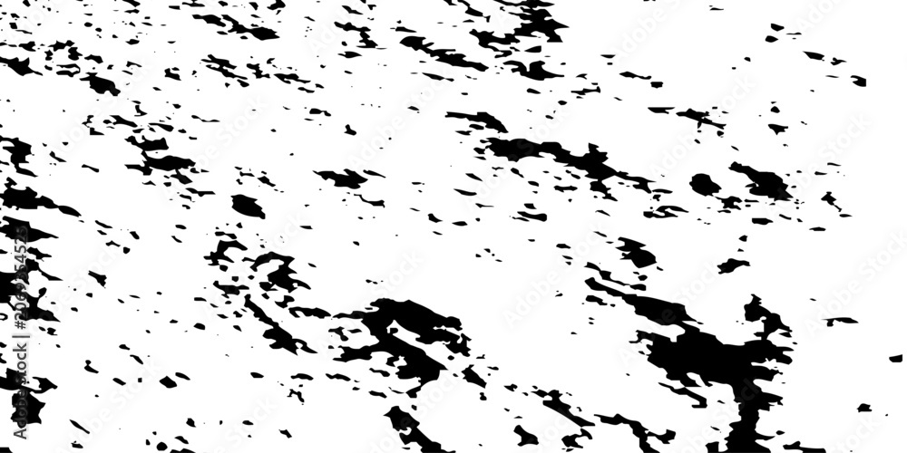 Fototapeta premium Distressed urban overlay spotted concrete grain surface grainy noise rust wall grunge black splatter and white background. damaged chalk crack rough ink wall texture.