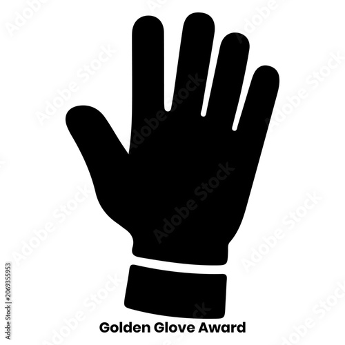 Black glove icon for golden glove award