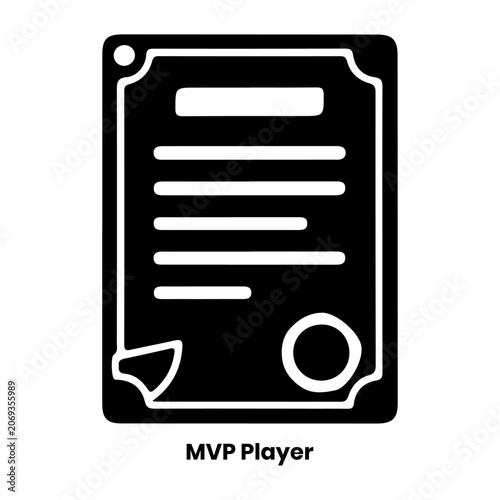 Minimalist document icon with pen and binder clip