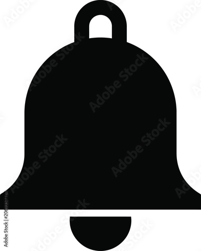 Notification bell icon in black color