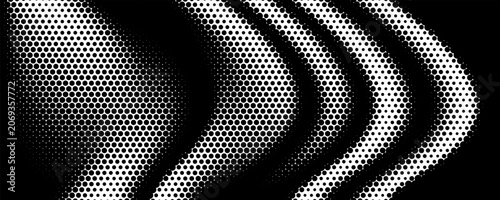 Foto Abstract Black and White Halftone Wave Pattern Background