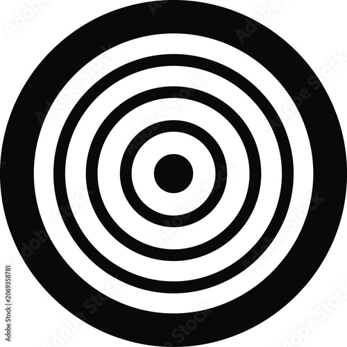 Black and white concentric circles pattern
