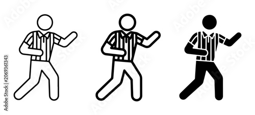 Foto Sports Referee Icons, Referee Stick Figure Vector Set, Official Uniform Symbols