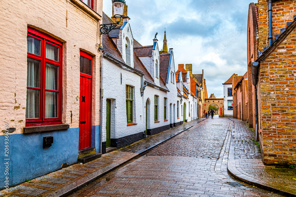 Naklejka premium A street in Bruges, Belgium