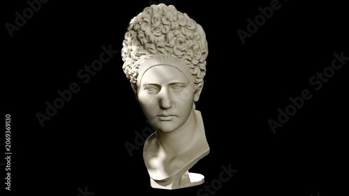 Classical Sculpture of Bust of Iulia Titi Rotation Animation
