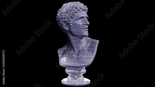 Museum Sculpture of Head of a Man Turntable Animation
