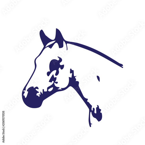 Foto Close-up of a Horse's Head in Profile with Calm Expression