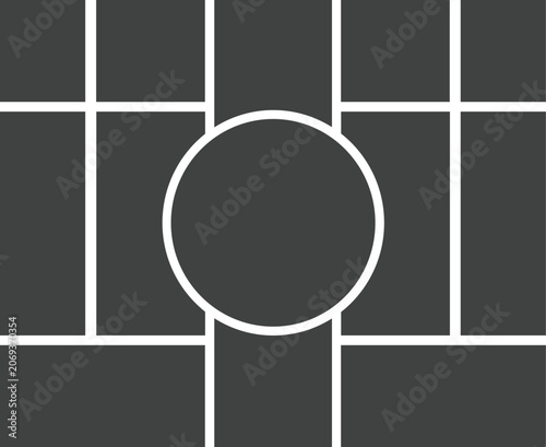 13 Image Photo Collage, 5 Empty geometric photo collage grid rectangle template shape. Modern tiles pattern mosaic for portfolio presentation. Background and photo album for wall mood board.