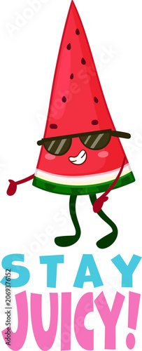 Watermelon Character Saying Stay Juicy