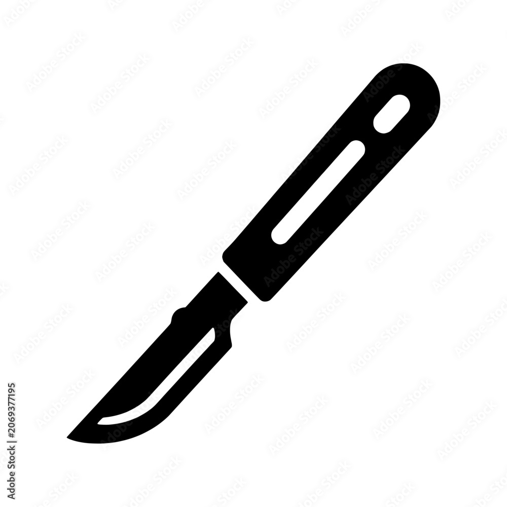Fototapeta premium Surgical scalpel medical icon design