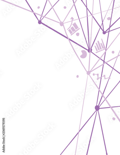 Abstract Business Statistics Background with Data Icons and Network Connections Vector