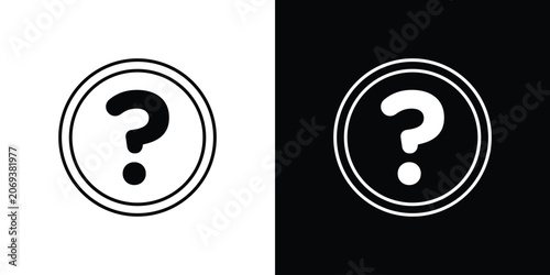 Cuadro en lienzo Doubts button icon line glyph pack