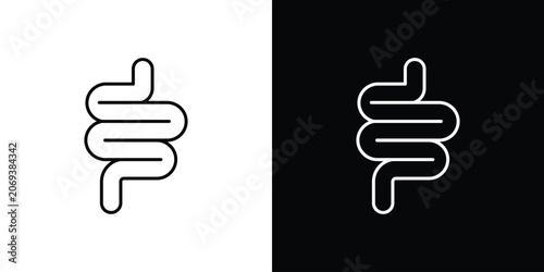Obraz na płótnie Intestine icon line glyph pack