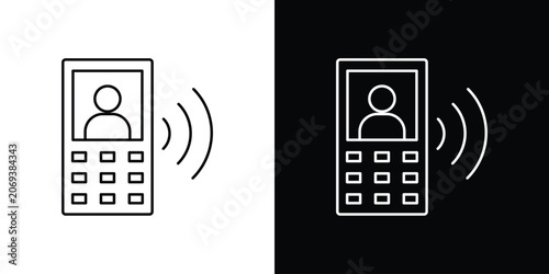 Cuadro en lienzo Interphone icon line glyph pack