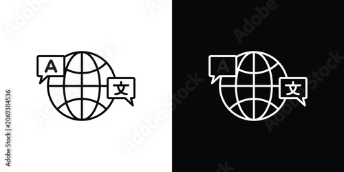 Photos Language icon line glyph pack