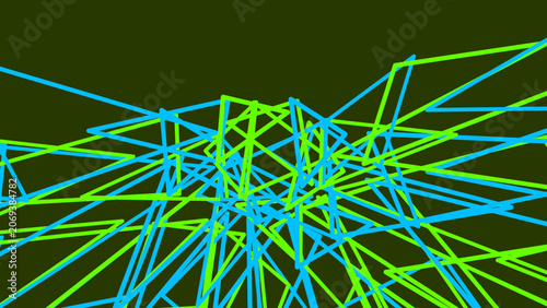Geometric lines, abstract connections, blue green vector graphic, modern design element, backgrounds
