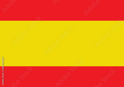 Tableau sur toile Bandera de españa rectangular con franjas horizontales roja y amarilla