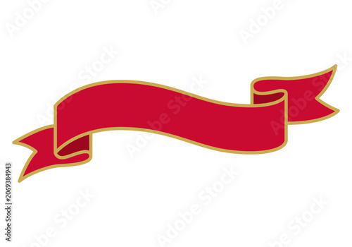 Tableau sur toile Cinta roja elegante con borde dorado