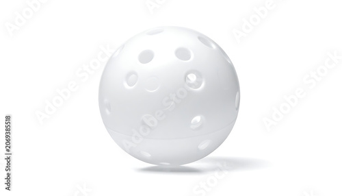 White floorball, sports equipment isolated on a plain background, clear studio lighting