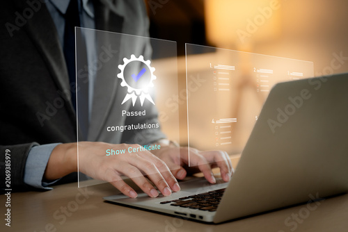 Tableau sur toile Online assessment and certification concept