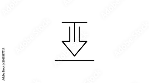 Simple Down Arrow Icon, Minimalist Design, Vector Graphic