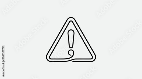 Warning Sign Icon, Exclamation Mark, Danger Alert, Triangle Symbol, Minimalist Design